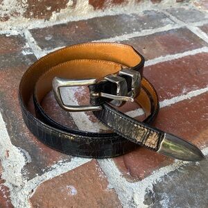 Martin Dingman black Italian Leather in Alligator Grain belt Size 36